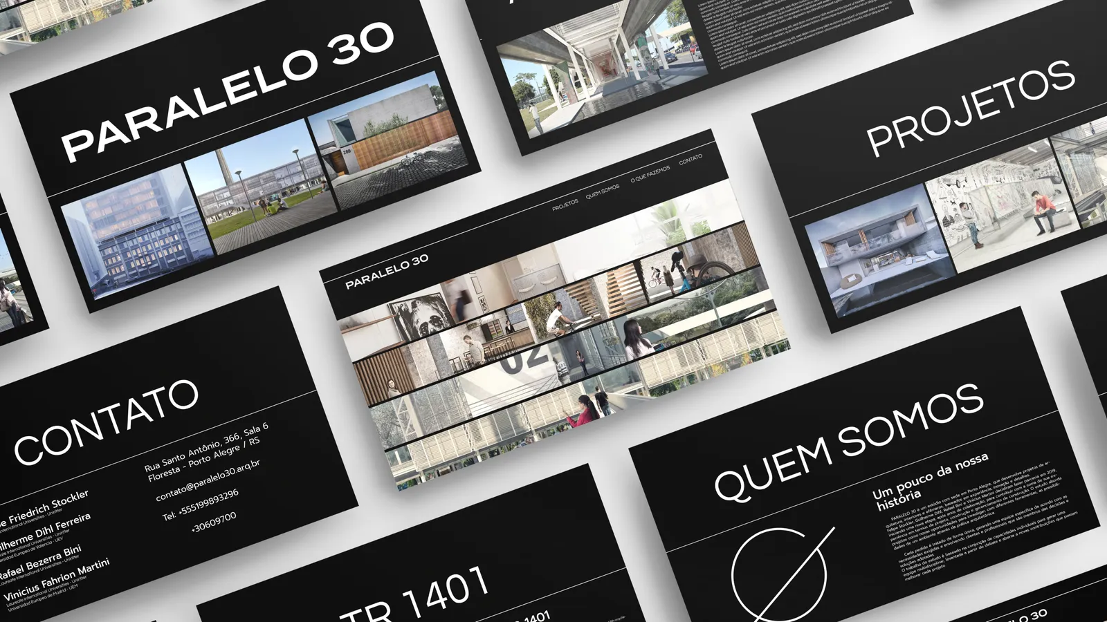 Apresentação em grade da identidade da Paralelo 30